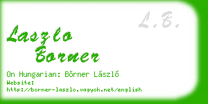 laszlo borner business card