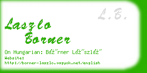 laszlo borner business card